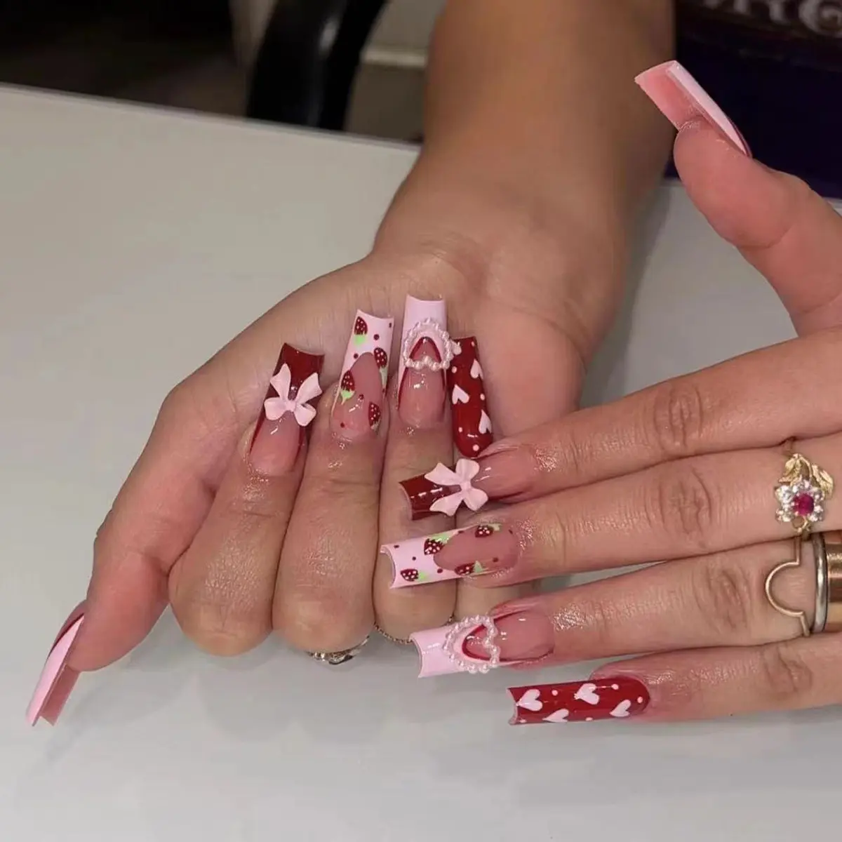 Eigenmarke falsche fingernägel rosa aufdrückbare Nagelspitze Acryl falscher Nagel künstliche Fingernägel