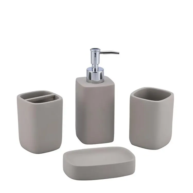 Kit combinazione bagno prodotto di vendita caldo hotel bagno in ceramica set 4 pezzi accessori con la migliore qualità