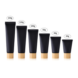 ידידותי לסביבה 20 30 50 100 <span class=keywords><strong>120</strong></span> 150 ml פלסטיק קרם רך קוסמטי יד קרם אריזה לסחוט צינור עם במבוק בורג מכסה
