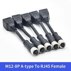 1 adet M12 8Pin RJ45 su geçirmez konnektör a-tipi kodlayıcı RJ45 dişi ağ sensörü 8 Pin a-kodlama rj45 konnektörleri - Product Image 1