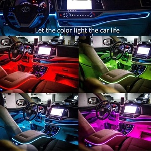 Araba aksesuarları iç atmosfer lamba LED Neon dekoratif EL tel ortam USB DIY soğuk ışık hattı şerit tüp otomatik aydınlatma - Product Image 6