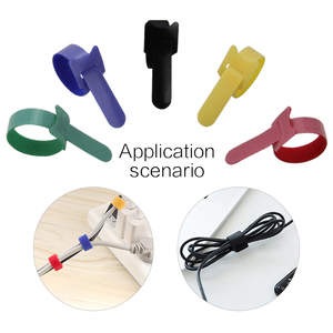 Ajustable para correa de velcro con bucle de doble gancho marcador de cable personalizado autoadhesivo buen servicio logotipo privado personalizado - Product Image 2