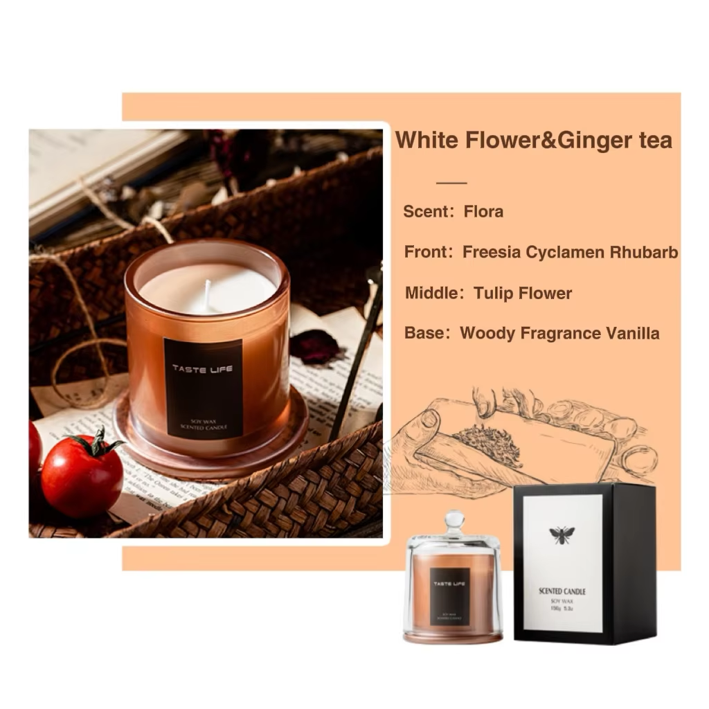 Flor blanca y té de jengibre