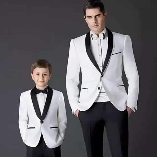 Good quality Formal Children's Dress Flower Party Performance Costume (Jacket+Pants) white Wedding Boy suits MB25