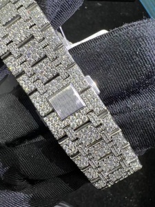 Kunden spezifische bestandene Diamant tester Moissan ite Uhr Luxus mechanische automatische Hip-Hop-Uhr