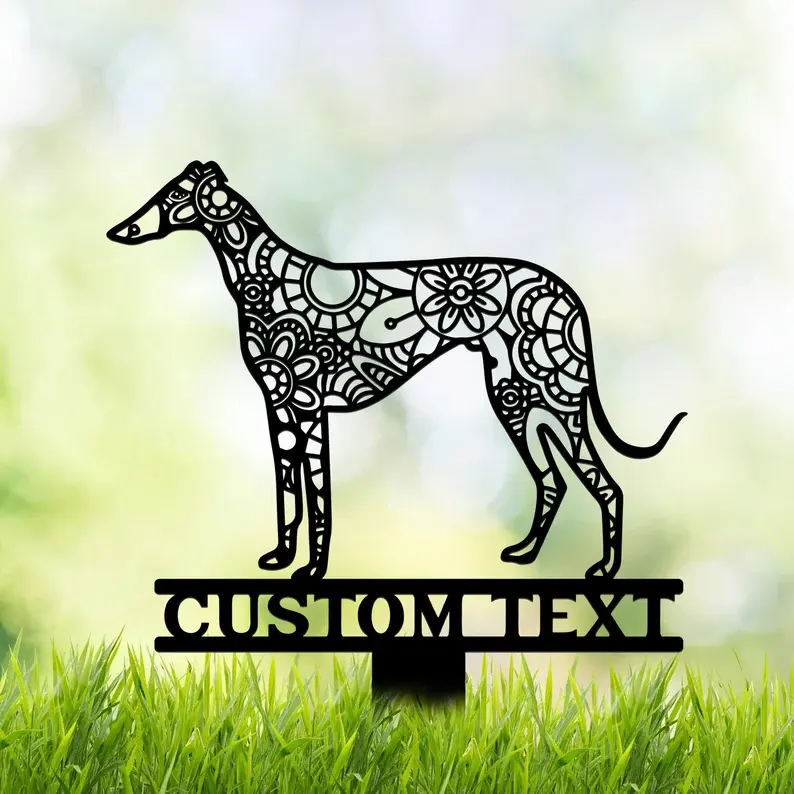Özelleştirilmiş bahçe İngiliz İtalyan Greyhound köpek bahçe logosu açık dekorasyon mezar taş dekor