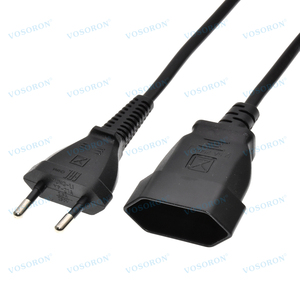 Ab standart güç M/F uzatma kablosu, CEE7/16 erkek fiş dişi soket güç adaptörü kablosu, 2.5A/250V - Product Image 1