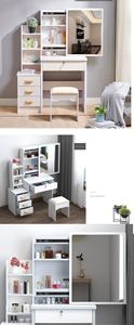High Quality Modern European Drawers <strong>Storage</strong> Bedroom Furniture Nordic White Vanity Makeup <strong>Dressing</strong> <strong>Table</strong> <strong>With</strong> <strong>Mirror</strong> and Stool