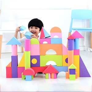Bloques de construcción de espuma eva para niños, 48 piezas, puzle creativo colorido, bloques de construcción de espuma - Product Image 5
