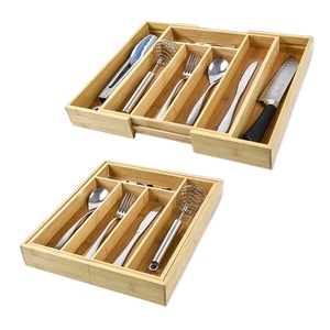 Bán Buôn Tùy Chỉnh Có Thể Điều Chỉnh Dao Kéo Khay Bạc Tổ Chức Tre Nhà Bếp Mở Rộng Ngăn Kéo Tổ Chức Cho Đồ Dùng Chủ - Product Image 3