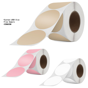 Pegatinas térmicas directas de Color circular de 25mm y 1 pulgada al por mayor, etiquetas de envío para códigos de barras, etiqueta de nombre, diseño de logotipo DIY, código QR - Product Image 3