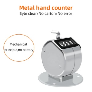 Manual Accurately <strong>Counts</strong> to 9,999 <strong>in</strong> Increments of 1 Long Life Easy to Operate 4 Digits Desk Tally Counter with Base - Product Image 2