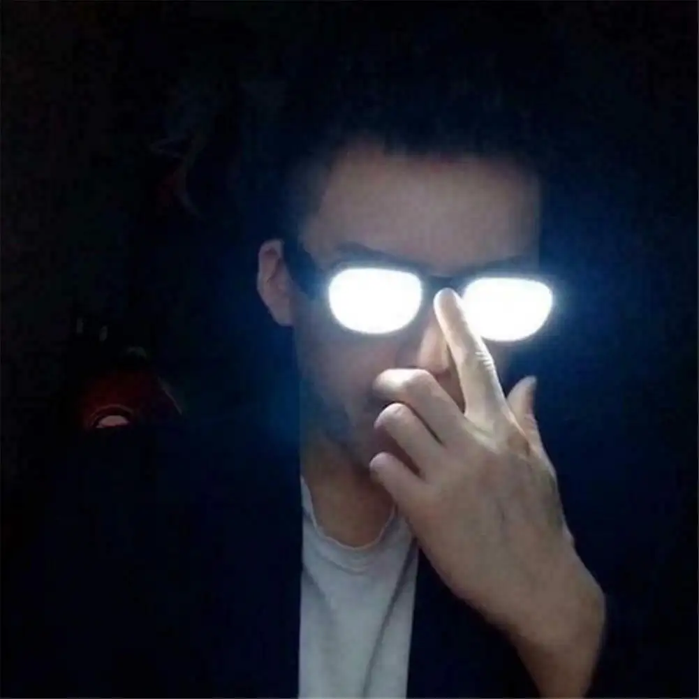 Luminous Funny Glasses Anti-break Eyewear LED Glasses Party LED Cosplay Anime Spoof Light Prop Club Christmas Gifts