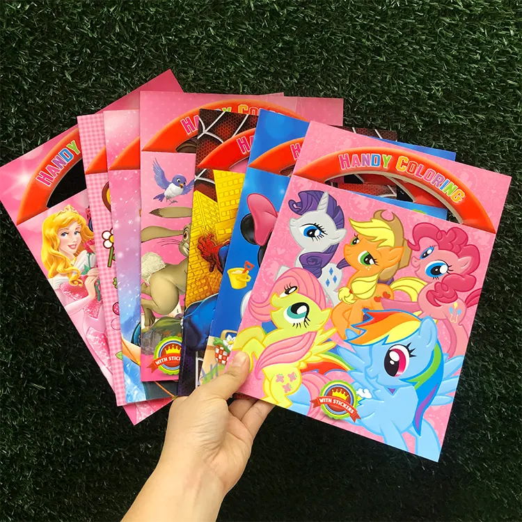 Stampa personalizzata bambini che disegnano attività colorate libros manga libro da colorare con adesivi