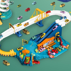 Wholesale High Quality DIY Assemble Parking Lot Winding City <strong>Highway</strong> Rail Road Track <strong>Toy</strong> With 4 Cars - Product Image 3