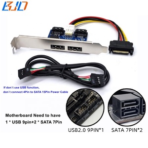 2 * Power Over ESATA USB 2.0 9Pin adaptörü dönüştürücü genişletme kartı SATA SATA güç kablosu ile 2.5 "3.5" sabit Disk sürücü - Product Image 4