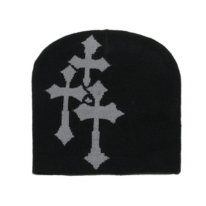 Y2k Dệt Kim Chữ Thập Người Đàn Ông Của Jacquard Hat Châu Âu Và Mỹ Hip-Hop Hat Thể Thao Ngoài Trời Xu Hướng Đường Phố Beanie - Product Image 5