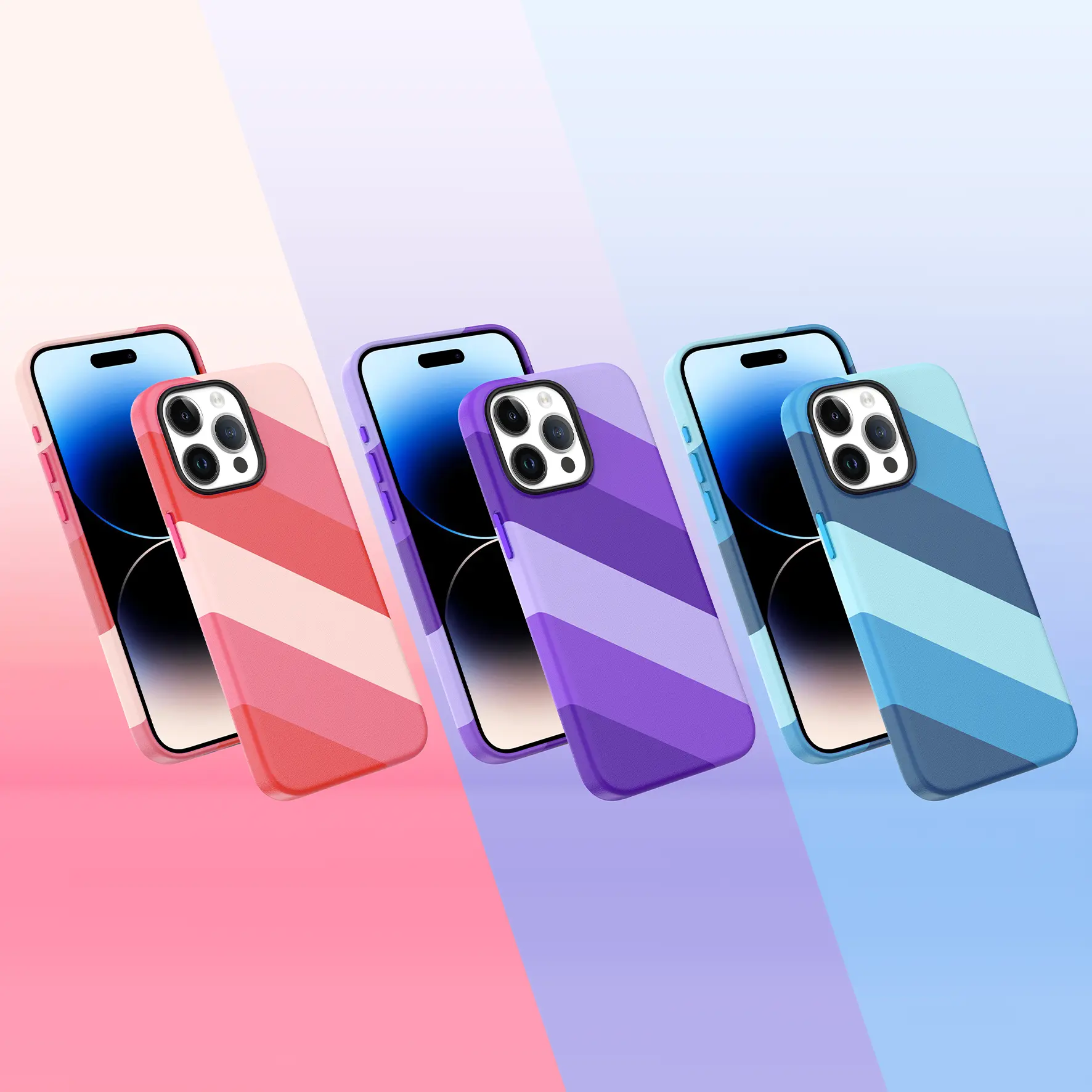 עיצוב חדש יוקרתי פו רירית מיקרופייבר אמיתי שלושה צבעים טלפון נייד במקרה של iPhone 12 13 14 15 מקסימום מקסימום