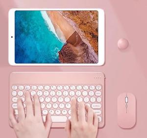Teclado inalámbrico recargable con ratón, dispositivo múltiple para ipad/tableta Android y teléfonos móviles