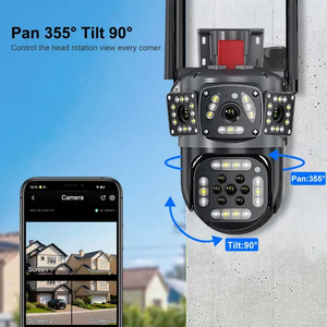 2024 yeni Wifi güvenlik kamerası açık 6k dört ekran Ptz 10x Zoom su geçirmez gözetim insan izleme Ip güvenlik kamerası - Product Image 3