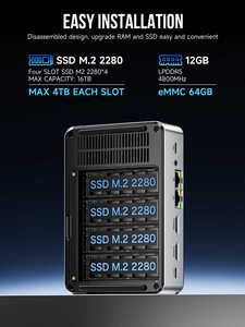 GMKtec G9 Intel N150 Tragbarer Mini-PC 12GB LPDDR5 64GB Emmc mit M.2 2280 Steckplatz * 4 Computer Host Win 11 Pro & Linux OS Desktop PC - Product Image 5