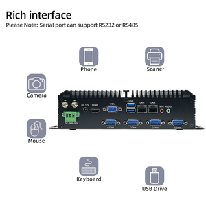 Intel Core 4th 5th Gen I3 I5 I7 Fanless 6COM-2LAN-6USB GPIO 9 ~ 36V DC DDR3 8GB 512GB H-D VGA UK/US/EU plug New SSD Industrial PC - Product Image 4