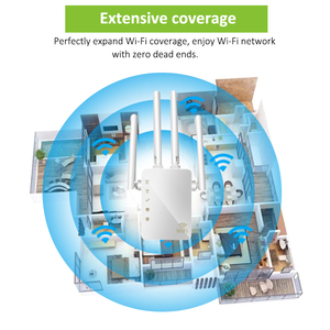 Enrutador repetidor Wifi inalámbrico 1200Mbps de doble banda 2,4/5,8G 4 antenas extensor de rango Wi-Fi enrutadores Wi Fi red doméstica - Product Image 4