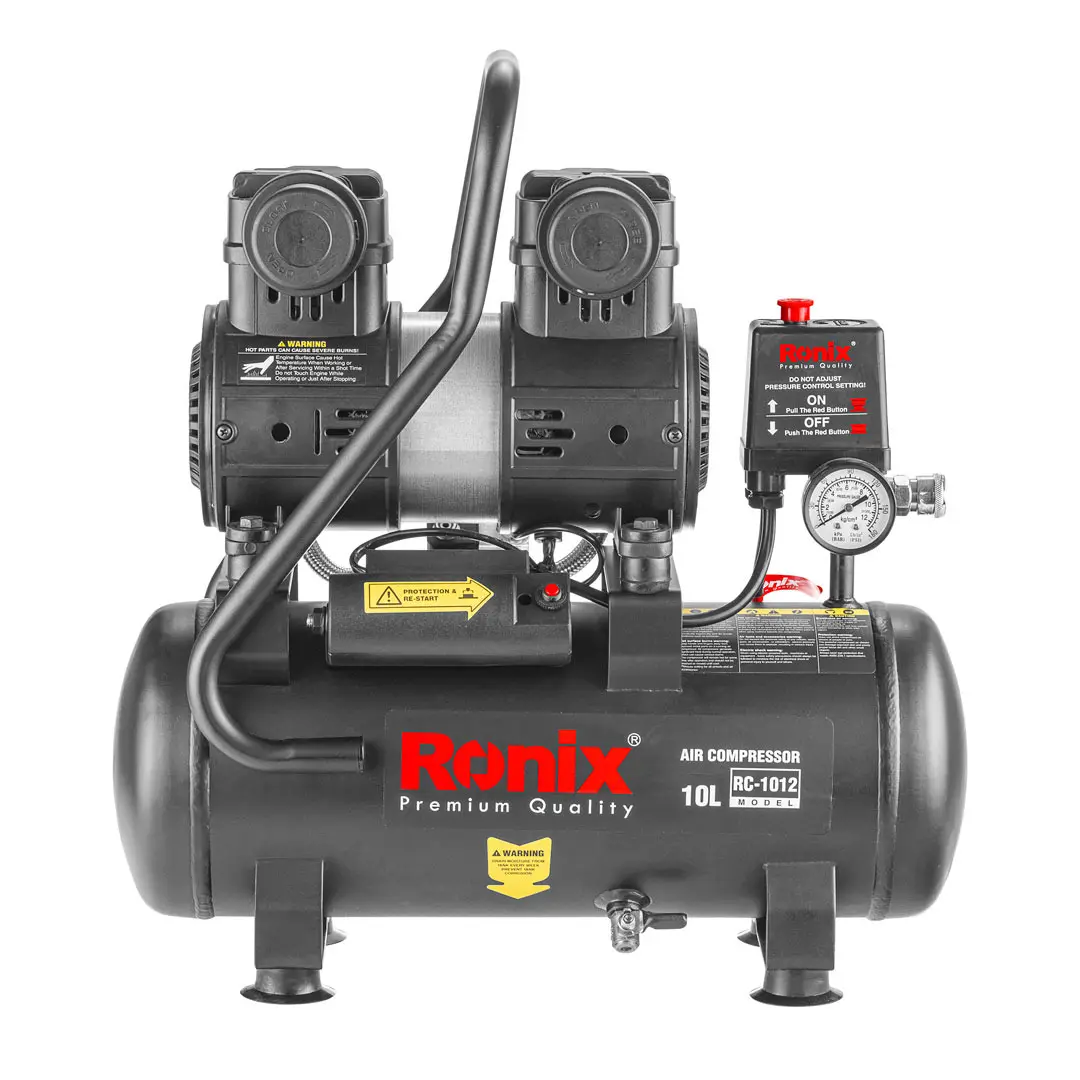 Ronix RC-1012 – compresseur d'air silencieux 10l, Portable professionnel, 80l/min, Mini compresseur d'air pour voiture, Machine à pompe