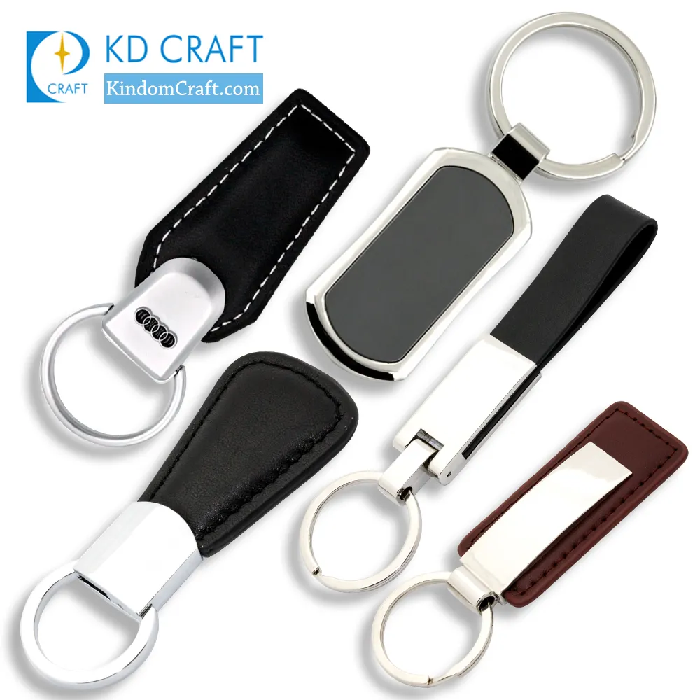 공장 가격 도매 주문 공백 금속 승진을 % s 상표가 붙은 호화스러운 가죽 keychain