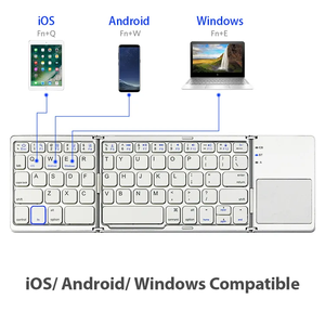 Teclado plegable Bluetooths Touchpad Aluminio Ultra Delgado Teclado plegable portátil Recargable para IOS IPads Android Ventana - Product Image 4
