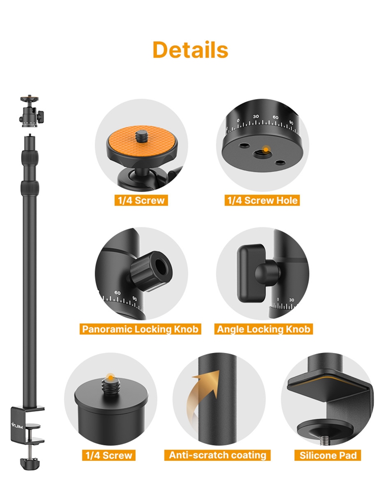 ODM/OEM VIJIM LS03 Light Stand With Phone Holder for iPhone One Plus