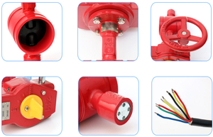 TKFM solucan dişli kutusu tipi DN65 dn600 ptfe oluklu yivli uç kelebek vana yangın söndürücü - Product Image 6