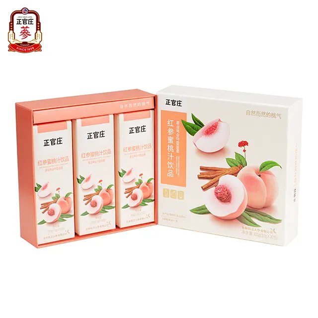İçecekler güç enerji içecekleri doğal şekersiz kırmızı Ginseng özü şeftali suyu içecek Jung Kwan Jang (10ml * 30 poşet)