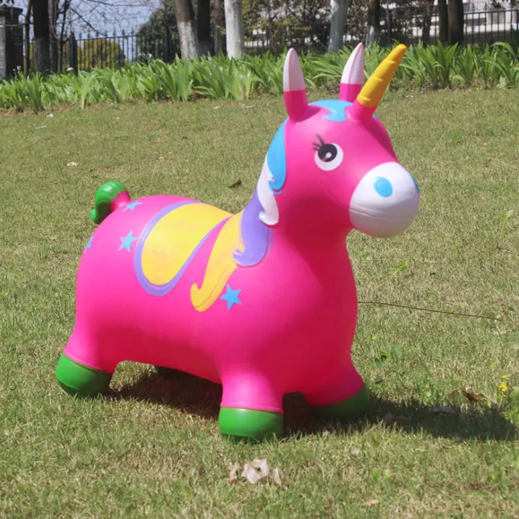 Cavalo de pular inflável de pvc, brinquedos infláveis de unicórnio para crianças