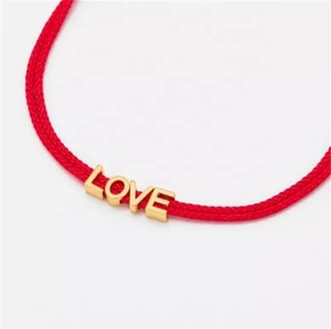Aço inoxidável 18k banhado a ouro amor pulseira corda vermelha personalizado Ajustável elástica pulseira corda mulheres meninas amizade jóias