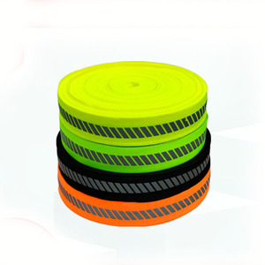 Florescente 50mm reflexivo webbing <span class=keywords><strong>Ribbon</strong></span> Tape Trim Stripe para roupas de segurança de alta visibilidade, chapéus, mochilas