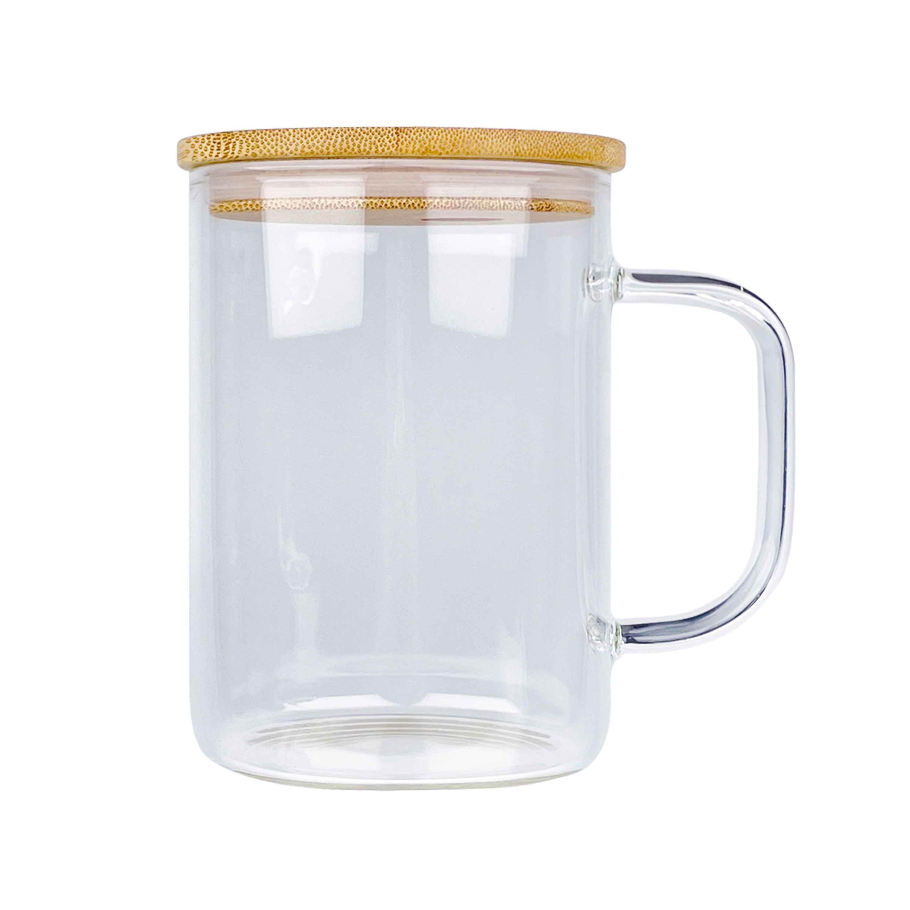 Tasses transparentes de 17 oz avec couvercles en bambou sub
