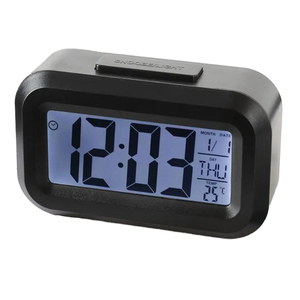 Piccolo bianco LCD LED orologio digitale muto data Timer calendario elettronico da tavolo orologio da tavolo per camera da letto scuola piazza - Product Image 1