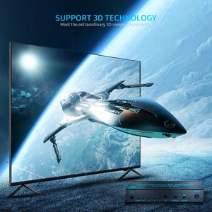 Hdmi 2.0bスイッチ3x1スプリッター3 in 1 4k @ 60hzスイッチャーボックス、アークリモート光toslink spdif同軸アナログrcaステレオオーディオ - Product Image 6