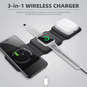 ポータブル10W高速ワイヤレス充電器iPhone 11 12 13 14 15 Pro Max用多機能折りたたみ式磁気旅行充電器