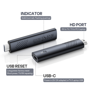 Extensor de red inalámbrico 4K Decodificación y salida 1080P Plug & Play, 2,4G/5G 100FT Range Wireless HD MI Transmisor y receptor - Product Image 3