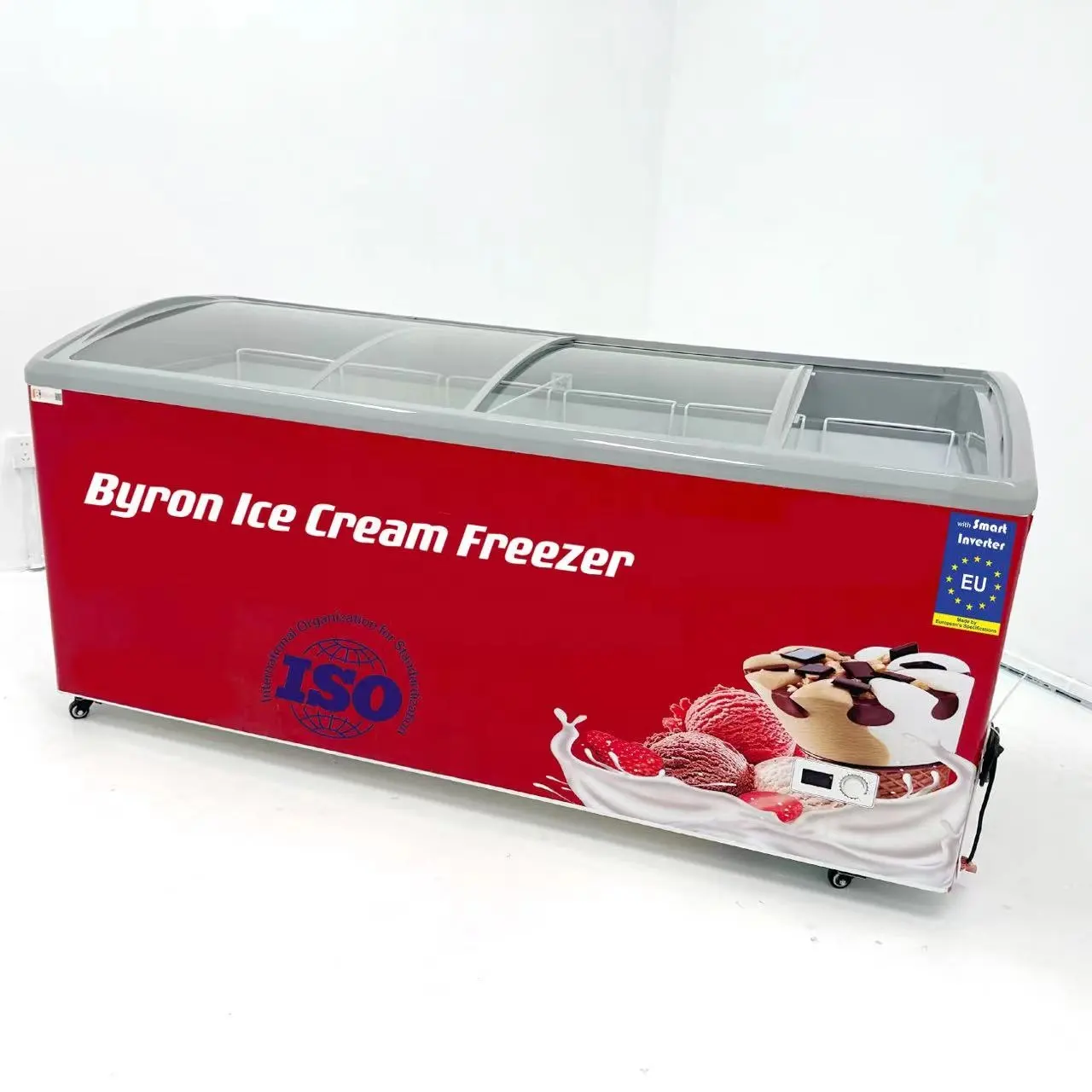 Máquina comercial de helados para congelador de exhibición de helados de negocios