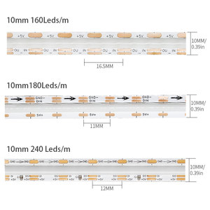 แถบไฟ LED อัจฉริยะแบบ WS2812B แยก WS2812 Rgbic 160/180/240Leds/พิกเซล/M DC5V - Product Image 2