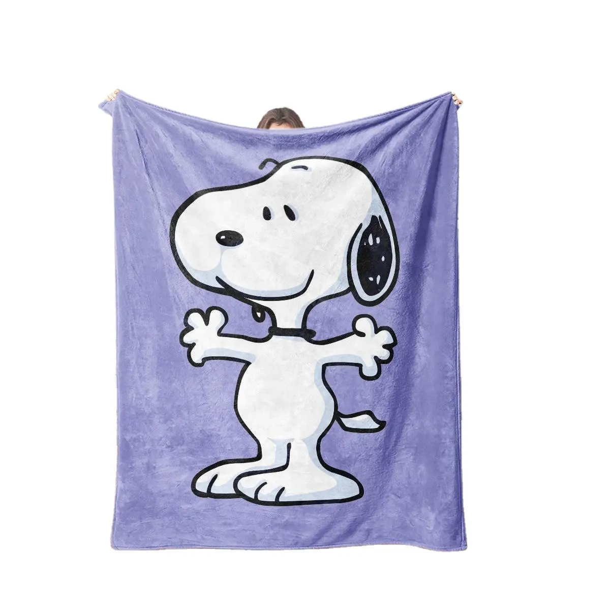 Cute Snoopy Manta Franela Fleece estampado digital cómodo y suave