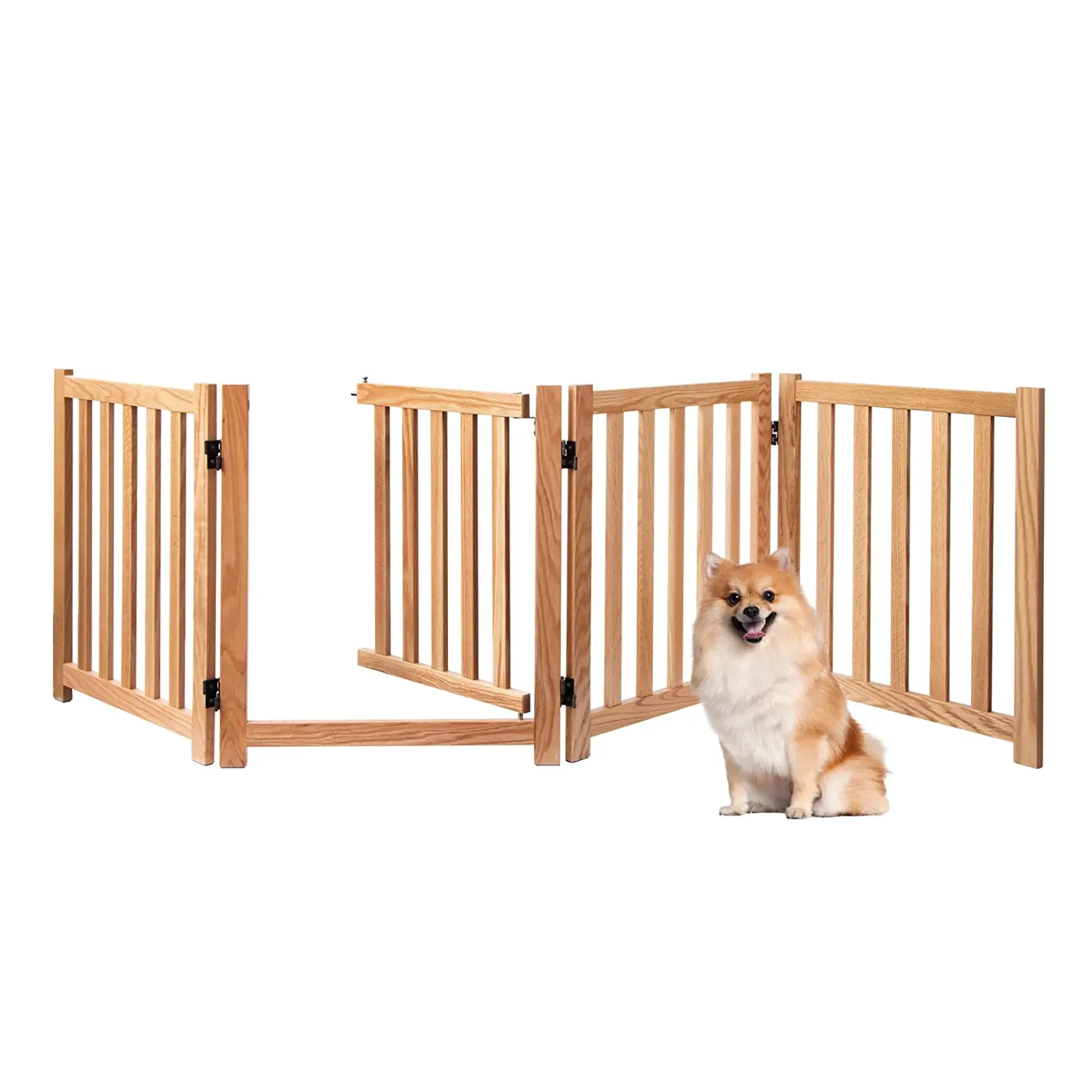 الأكثر مبيعاً 4 ألواح خشبية قابلة للطي بوابة الكلب في الهواء الطلق بيت الكلب أقلام بوابات الحيوانات الأليفة