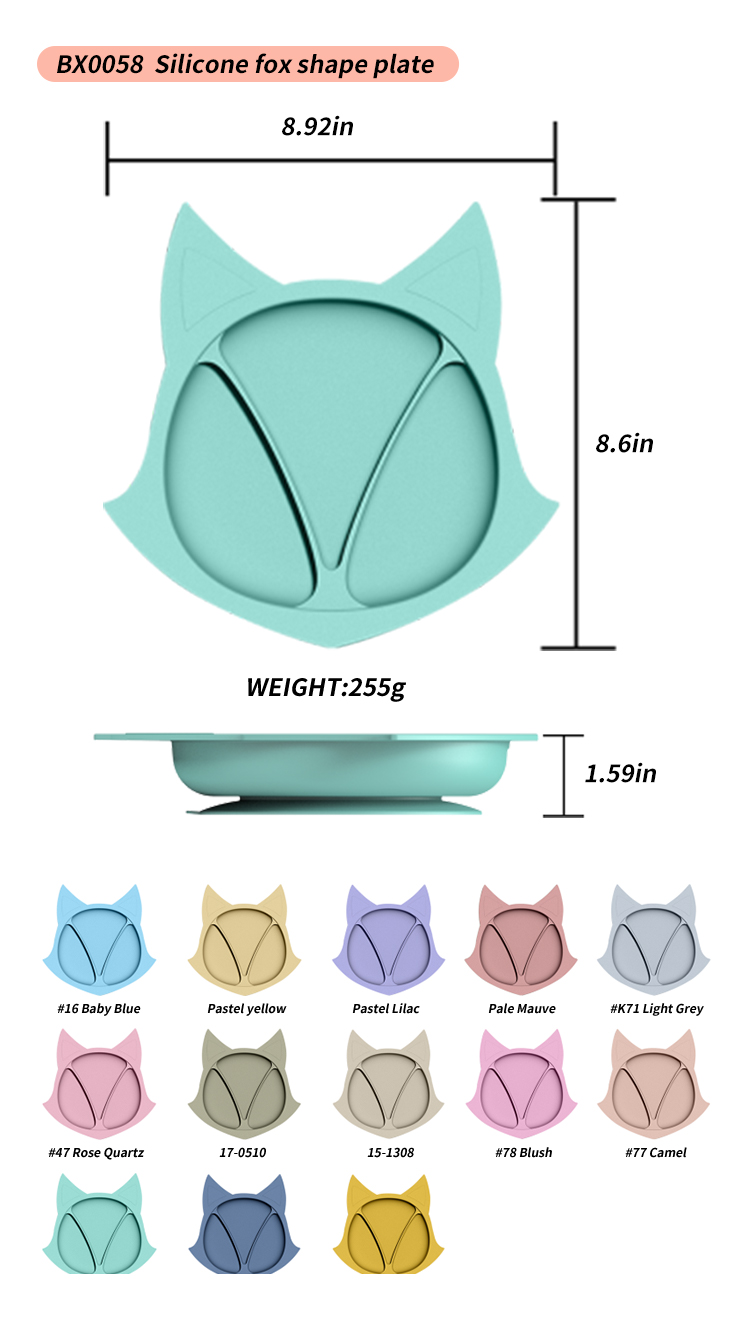 BX0058 Plaque de forme de renard en silicone