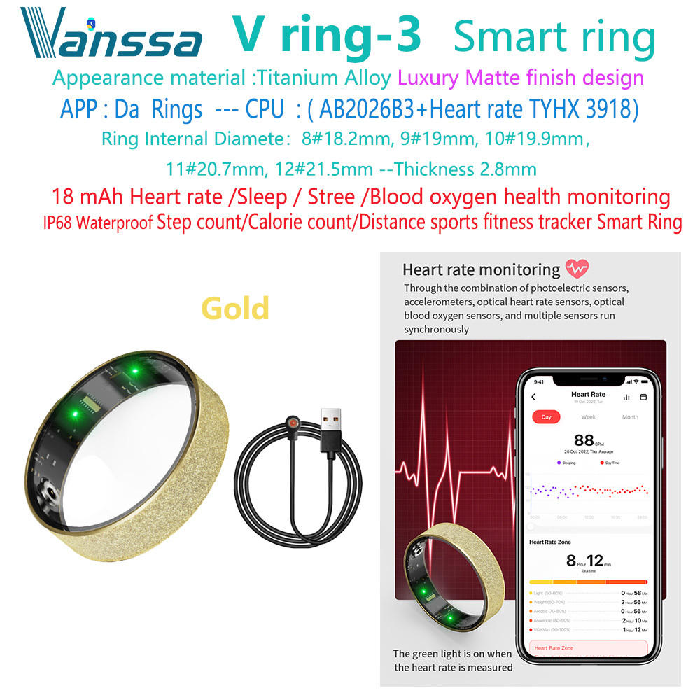 Anillo inteligente dorado Vanssa-smartring-Vring-3