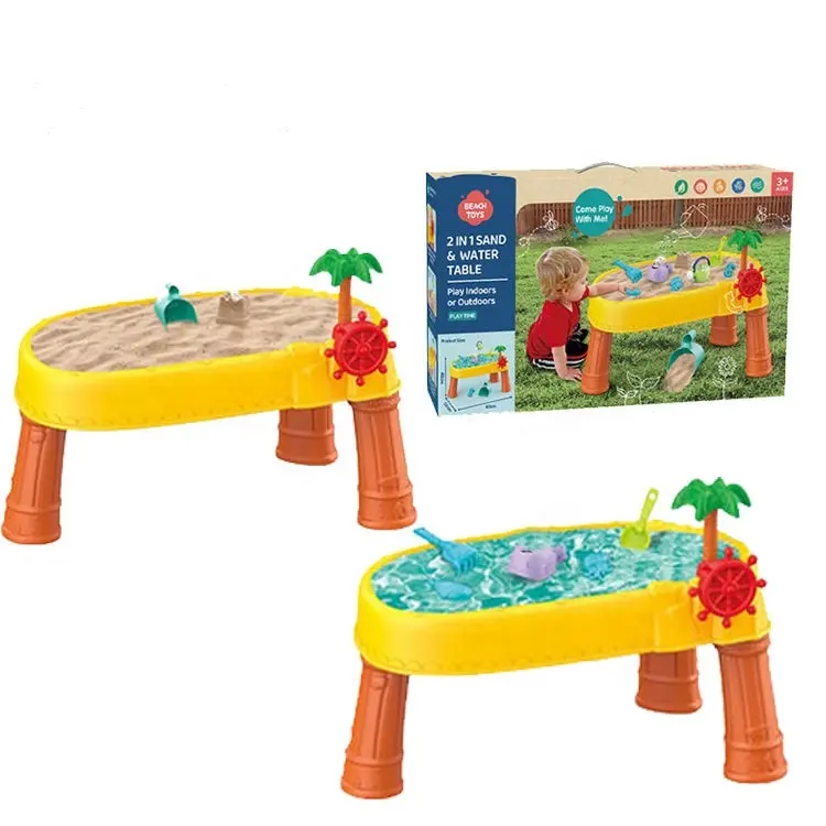 Giocattoli all'aperto del bambino estate spiaggia giocattoli 2 in 1 sabbia e acqua da tavola per i bambini