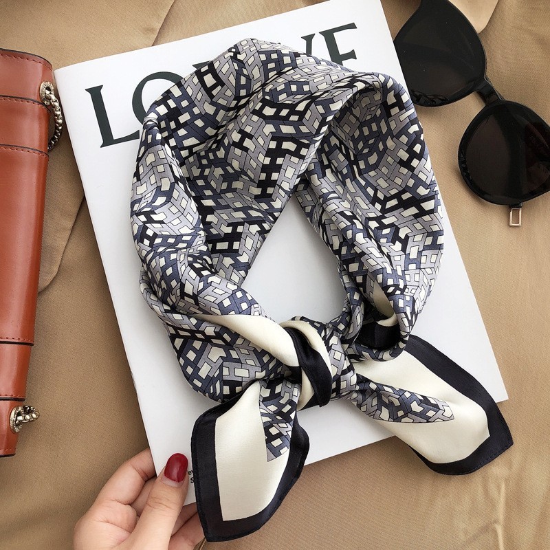 Gray blue small h70 square towel-70cm