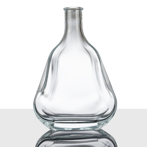 750ml ağır alt cam şişeler düz ağız kauçuk tıpalar büyük göbek brendi XO viski votka Tequila sıcak damgalama enerji içecekleri - Product Image 4